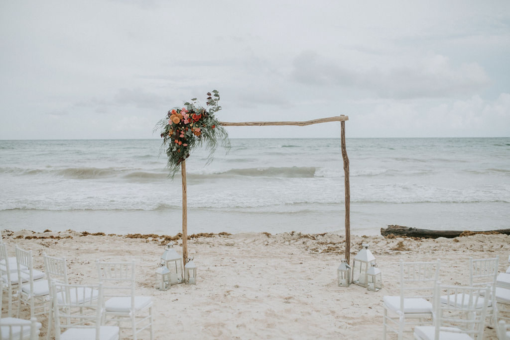 wedding ceremony details | Jungle-Disco Tulum Wedding by Feather and North photography