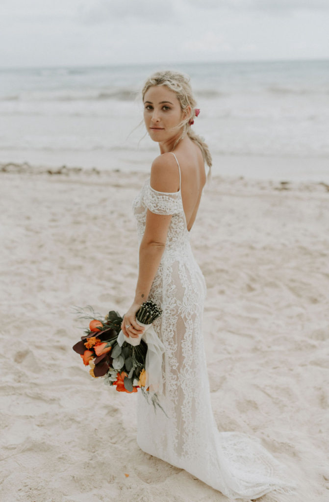 bride portrait | Jungle-Disco Tulum Wedding by Feather and North photography