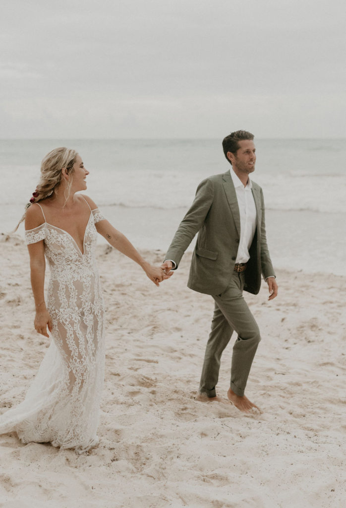 bride and groom portraits | Jungle-Disco Tulum Wedding by Feather and North photography