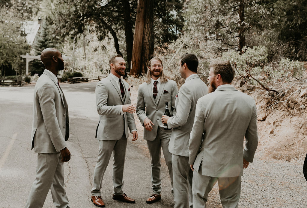 groom and bridal party | Twenty Mile House Wedding Amongst the Redwoods